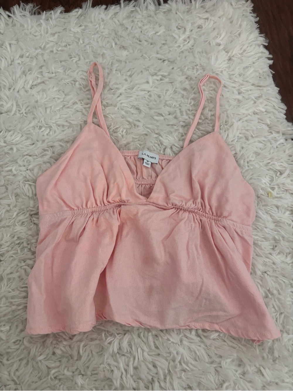 La Hearts Light Pink Spaghetti Strap V-Neck Cami